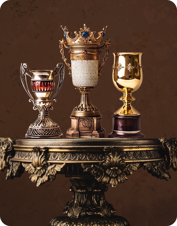 Trophies symbolizing long-term success and legacy of Third Eye Investments